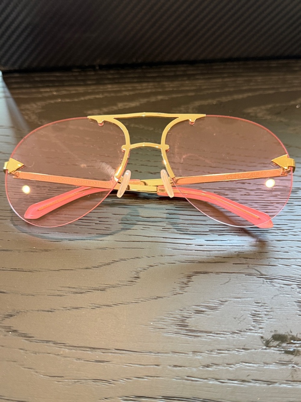 Karen Walker Gold-Frame Sunglasses with Pink Lenses - Picture 2 of 4